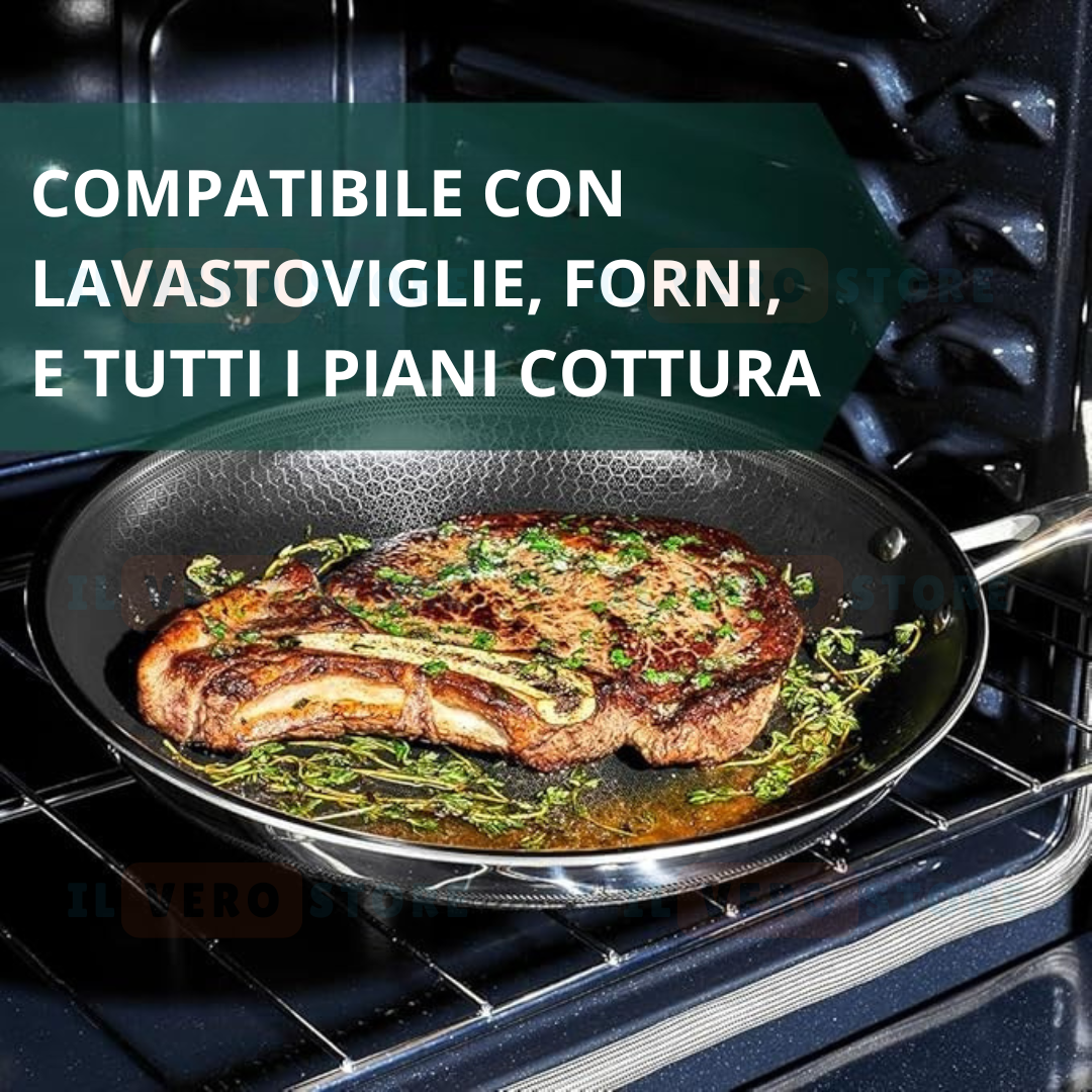 PADELLA ANTIADERENTE 32CM © - ACCIAIO INOX ANTIGRAFFIO