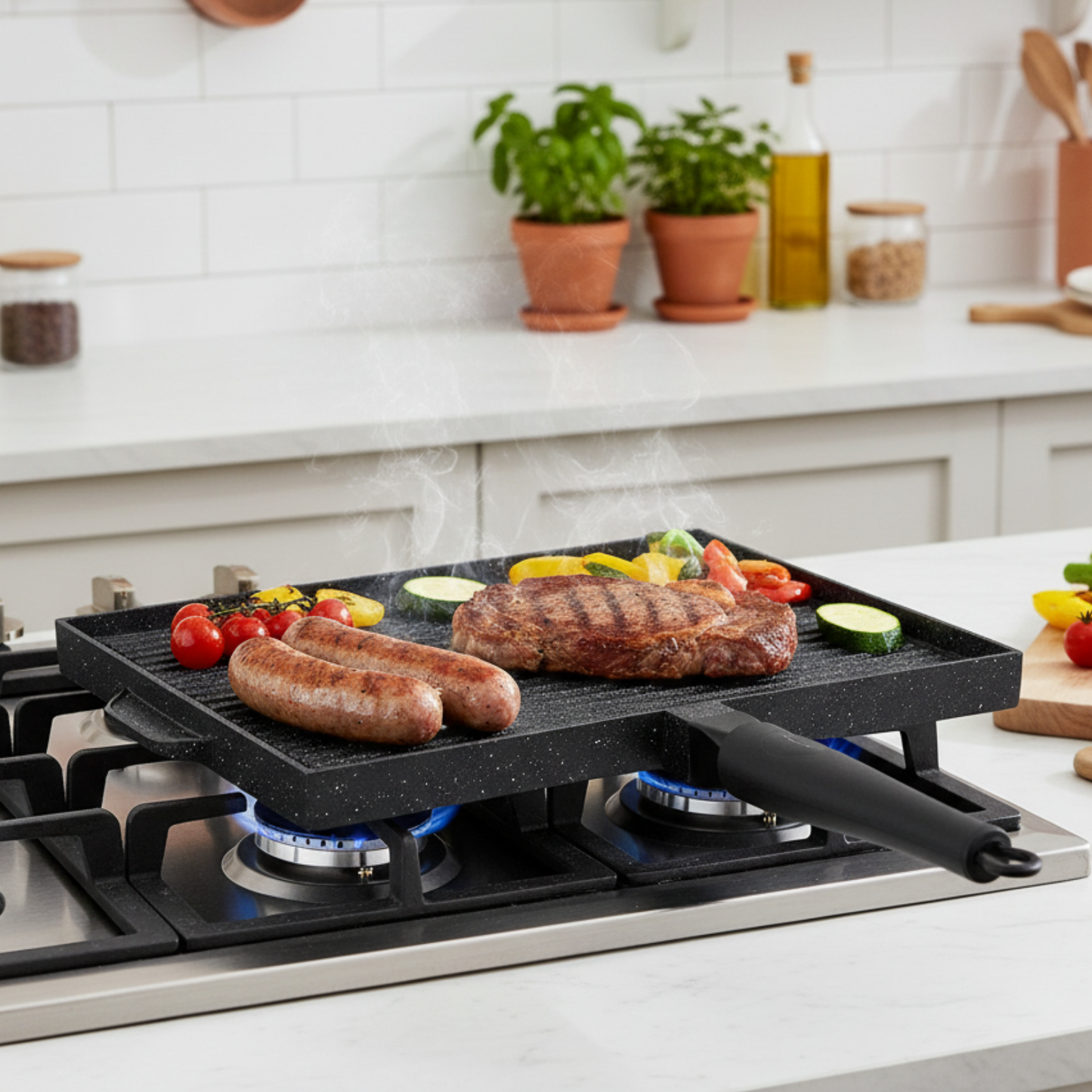 PIASTRA DOUBLE RETTANGOLARE ANTIADERENTE & ANTIGRAFFIO ©