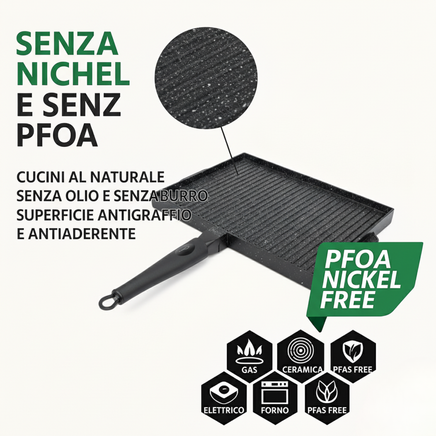 PIASTRA DOUBLE RETTANGOLARE ANTIADERENTE & ANTIGRAFFIO ©