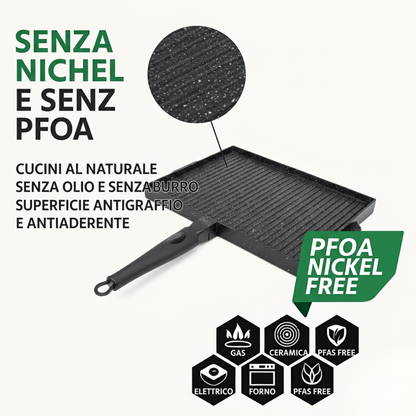 PIASTRA DOUBLE RETTANGOLARE ANTIADERENTE & ANTIGRAFFIO ©